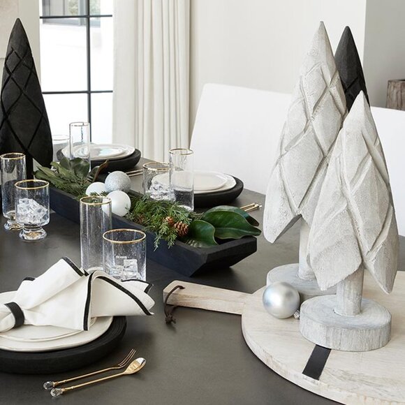 SB Designs Studio Gray Paulownia Wood Trees, Set of 2/NWOT - Picture 2 of 14